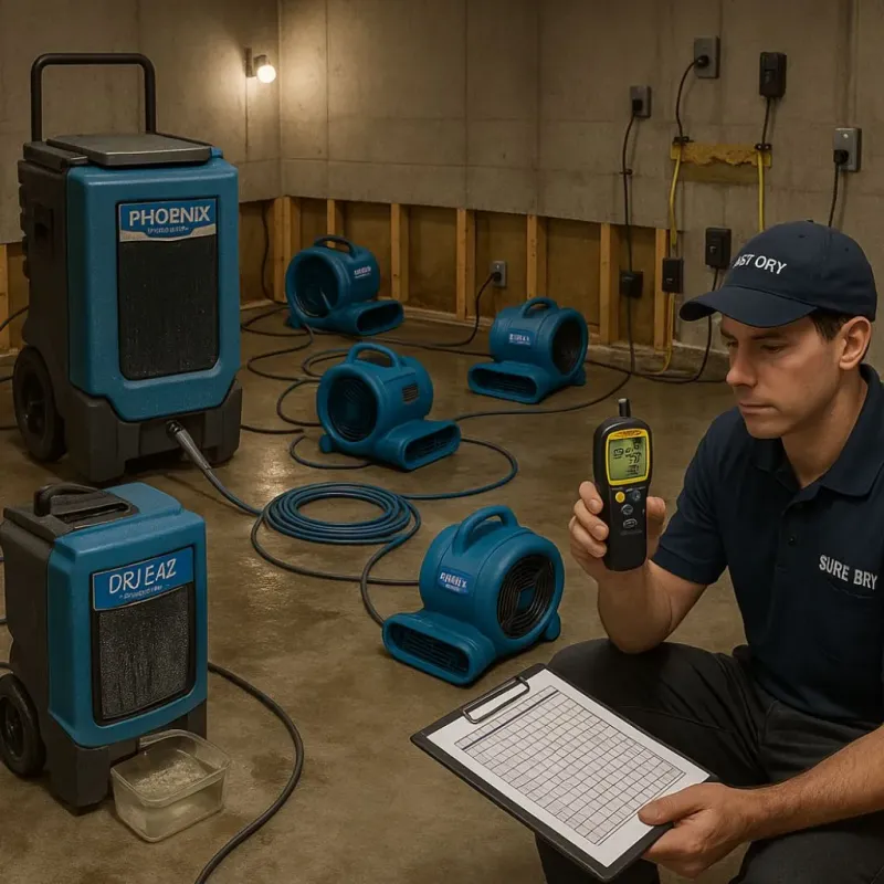 Structural Drying and Dehumidification process in Steep Falls, ME